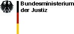 Verweis zum Bundesministerium der Justiz, die Seite wird in einem eigenen Fenster angezeigt. Logo Bundesministerium der Justiz